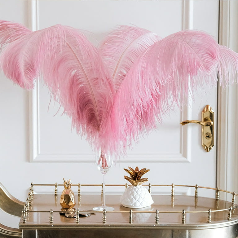 Gadgetvlot 10pcs Pink Artificial Feathers Wedding Party Home Decoration Daily Wall Crafts Accessories, Size: 30-35cm