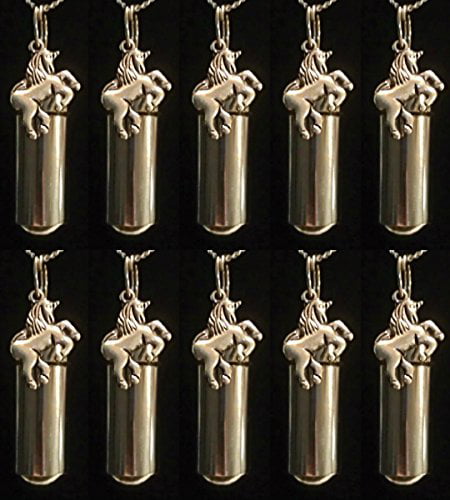 Custom Engravable Set of TEN Silver Open Heart CREMATION URN Necklaces Includes Ten Velvet Pouches Ten 24 Steel Ball-Chains & Disposable Fill Kit