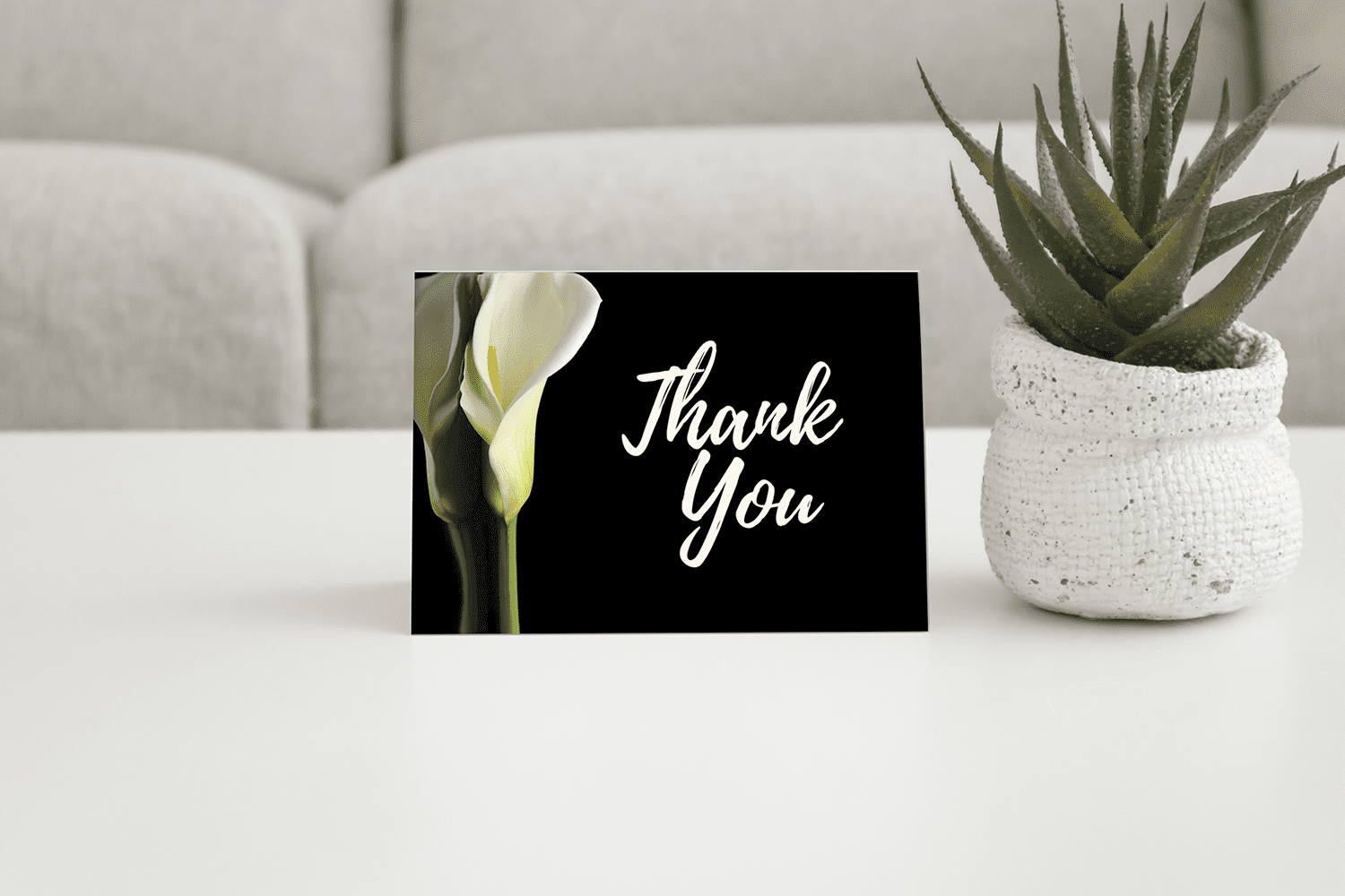 50 Lily Funeral Sympathy Bereavement Thank You Cards With Envelopes - Message Inside
