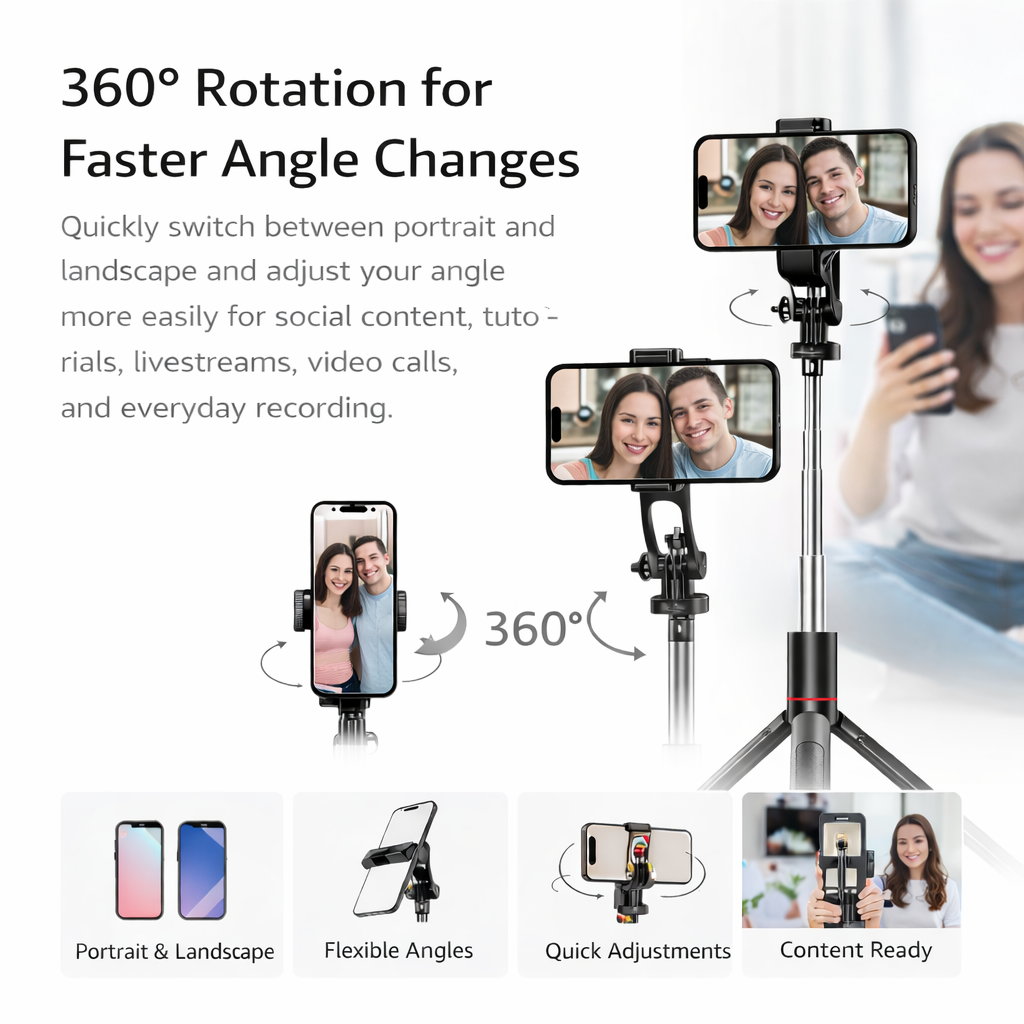 NIUTA 67-Inch Selfie Stick Tripod with Bluetooth Remote photo 2