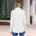 thumbnail image 4 of Brglopf Womens Quarter Zip Sweatshirt Long Sleeve Oversized Sweatshirts Lightweight Fall Athletic Pullover Tops with Thumb Hole White XXL, 4 of 9