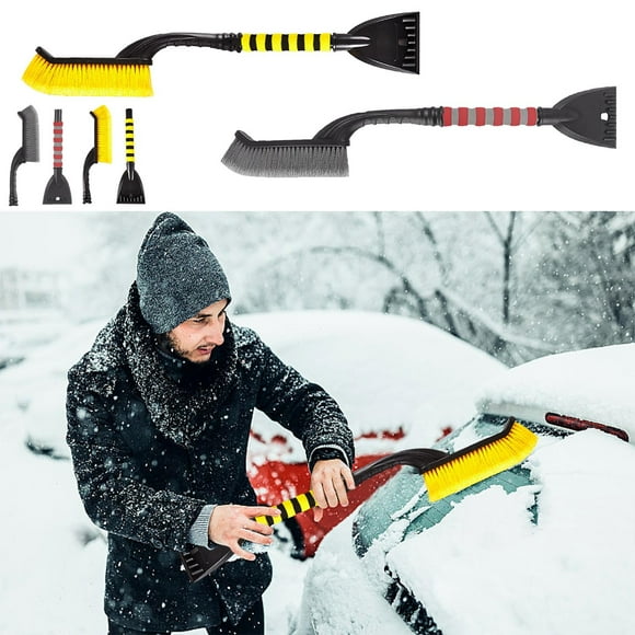 Raspador de nieve para coche, pala de nieve multifuncional, cepillo y raspador de nieve, diseño compacto, para coches, para quitar la nieve en invierno, equipo para nieve automotriz Blaxill