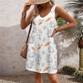 thumbnail image 4 of HOXZODT Womens Easter Bunny Dress Sleeveless V-Neck Casual A-Line Spring Summer Dress for Women Holiday Easter Outfit 2026, Hot Pink, L, 4 of 7