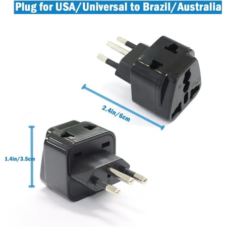 US to Argentina and Uruguay Travel Adapter,Travel Plugs for Argentina USA/Universal to Brazil/Australia,Power Plugs Pack of 2,Black$$Tools & Hardware Other