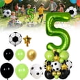 thumbnail image 2 of 40 Inch Green Football Number Balloon Set, Soccer Themed Birthday Decorations, Latex & Aluminum Foil Balloon Pack for teen Boys 1St-9Th Birthday, 1 Number Decoration, 2 of 7