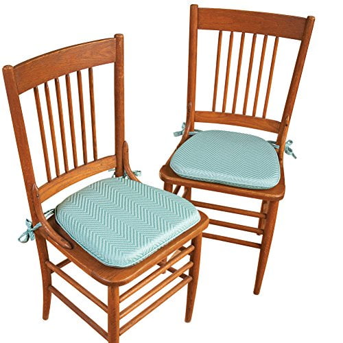 Collections Etc Foam Kitchen Chair Pads with Ties - Set of 2 - Walmart.com