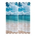 thumbnail image 2 of nqOlkjepod Outdoor Curtains for Patio Waterproof, Coastal Beach Outdoor Privacy Panels Grommet, Blue Ocean Summer Sand Mountain Shore Blackout Outside Curtains for Porch/Cabana 54"x84", 2 Panels, 2 of 8