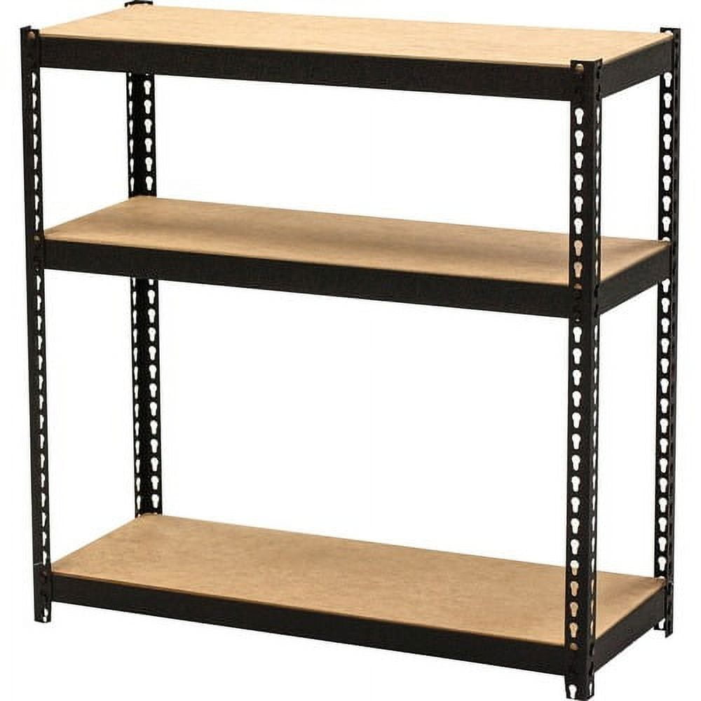 Lorell Narrow Steel Shelving 30" Height x 30" Width x 12" Depth - Recycled - Black - Steel - 1Each