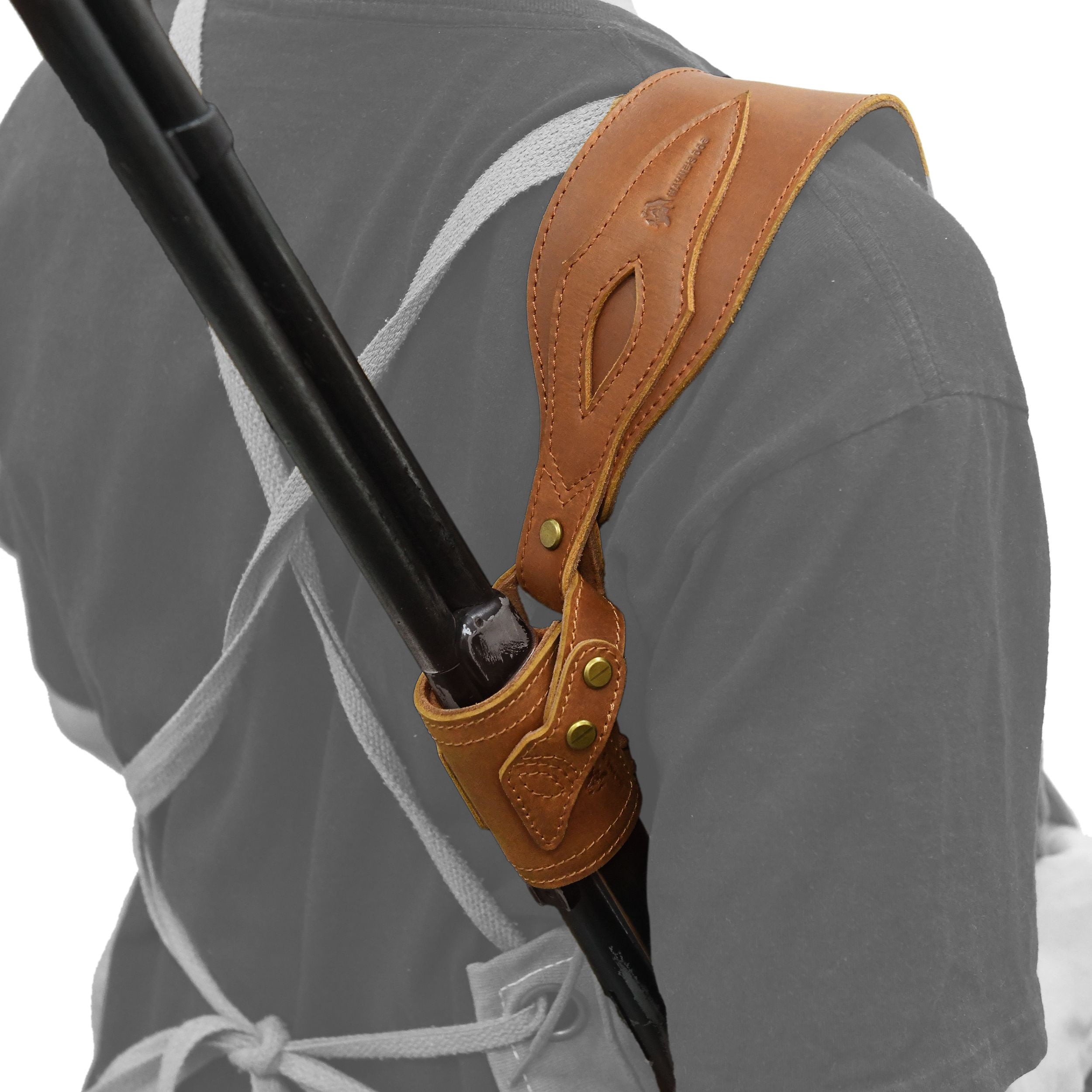 1 Suit Full Leather Rifle No Drill Harnessed Buttstock Holder Cover , Barrel Mount with Leather Gun  Sling