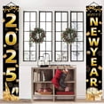 thumbnail image 1 of 2025 Black New Year Front Porch Hang Door Banners,New Years Eve Party Supplies,New Year Door Banner Sign Set for Home,Yard,Wall, 1 of 5