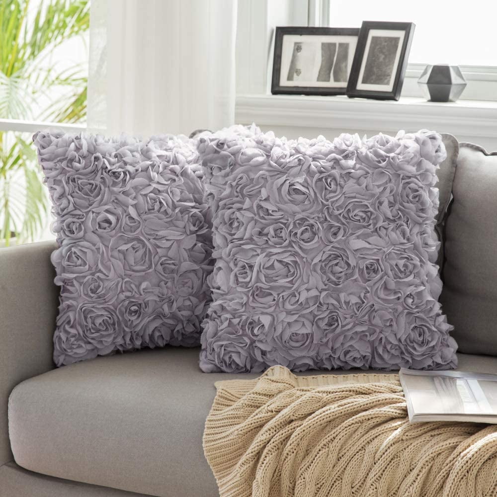 2Pcs Storm Grey Corduroy Striped Cushion Covers Pillow Shells Home Decor 30x50cm 