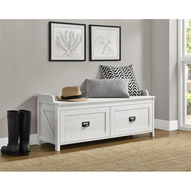 Better Homes & Gardens Entryway Storage Bench, Sandy Pine
