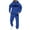 Blue, variant on Men Sweatsuits 2 Piece Set Letter Print Casual Hoodies Sweatshirt And Joggers Sweatpants Set Loose Street Fall Sport Suit Sets Winter Clothes Outfits