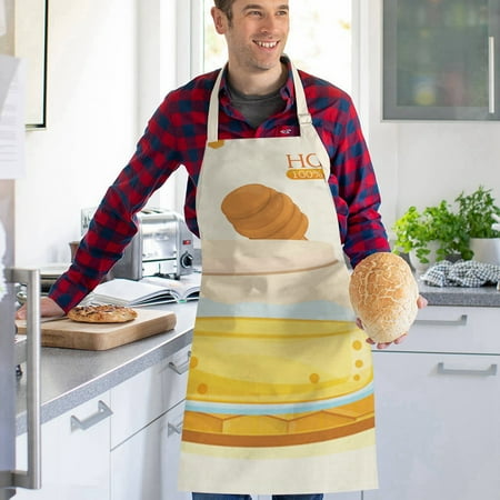 

GHrcvdhw Festival Printed Linen Sleeveless Apron Kitchen Oil And Stain Sleeveless Cover Kitchen Apron