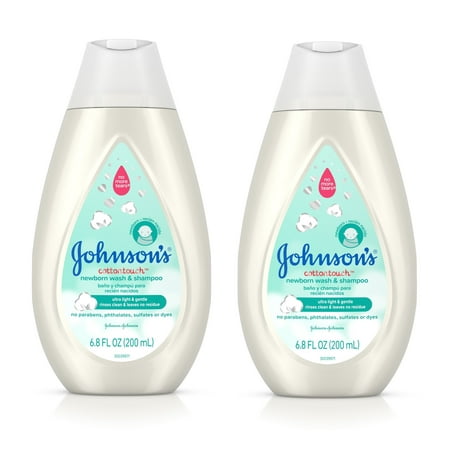 (2 pack) Johnson's CottonTouch Newborn Baby Wash & Shampoo, 6.8 fl. (Best Body Wash For Newborn Babies)
