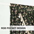 thumbnail image 4 of VOGOL Waterfall Valance 39" Wide Farmhouse Vintage Black Cherry Blossom Print Sheer Voile, Buttercream Beaded Trim, 4 of 7