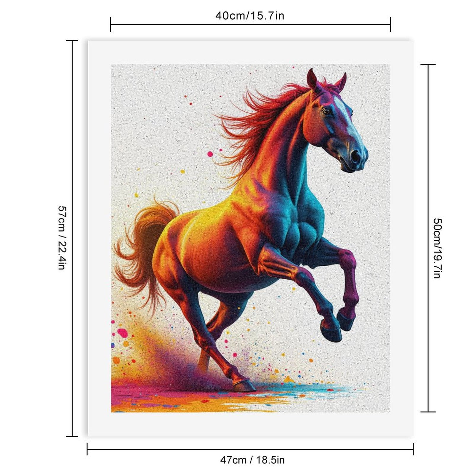 Paint By Numbers Kit for Adults Beginner - DIY Colorful Galloping Horse Art Canvas Painting Kits for Adults, Frameless Paint By Number for Adults for Home Wall Decor 16x20 Inch