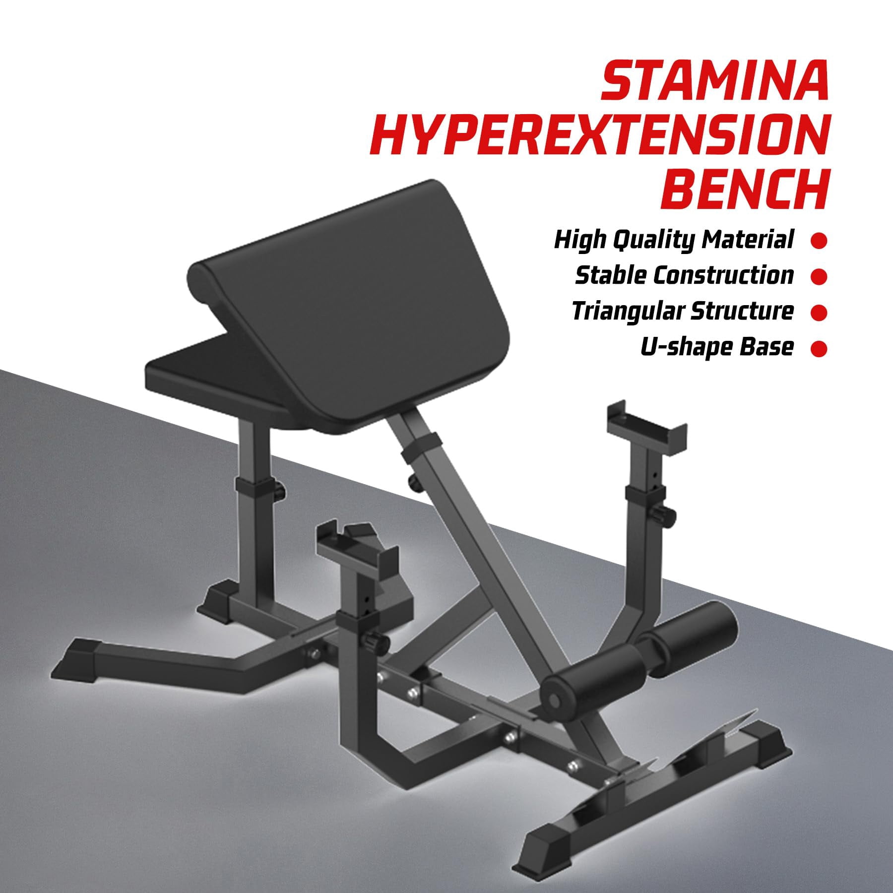 TROPOW 2-In-1 Roman Chair & Preacher Curl Bench Multi-Function Heavy-Duty Hyperextension Bench for Arms, Ab, Back, Glute & Leg Extension with Adjustable Height Exercise Equipment