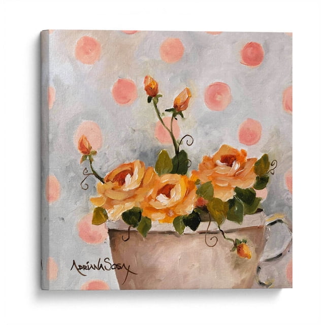 Cuadro decorativo - El tapiz de lunares, Adriana Sosa 80x80 Canvas Lab Botánica, Colorido, Floral, Naturaleza