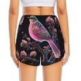 thumbnail image 3 of Picia Bird 2 Pattern Women's 2 in 1 Athletic Running Shorts High Waisted Workout Casual Gym Sweat Shorts with Comfy Liner Zipper Pockets-Large, 3 of 9