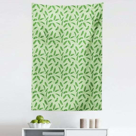 Banana Leaf Tapestry, Vivid Green Tropical Leaves Botany Ecology and Paradise Nature Theme, Fabric Wall Hanging Decor for Bedroom Living Room Dorm, 5 Sizes, Green Pistachio Green, by Ambesonne