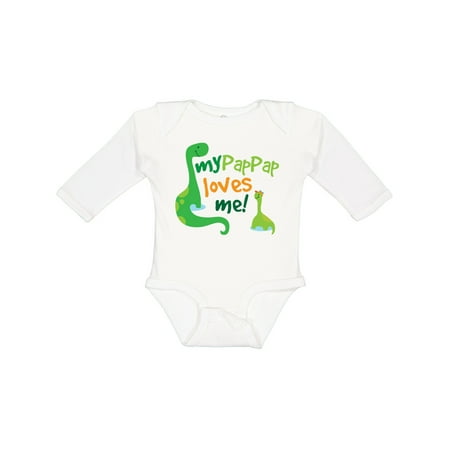 

Inktastic My Pap Pap Loves Me Grandson Boys Long Sleeve Baby Bodysuit