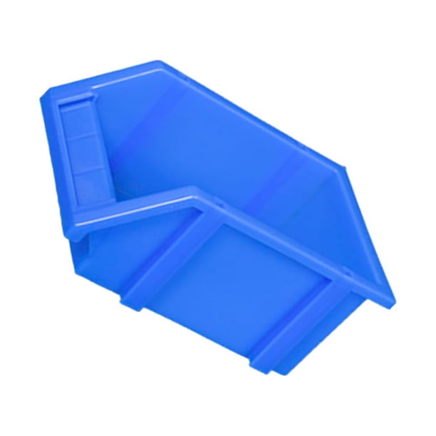 Riwesomey Caja de almacenamiento de PE duradera y apilable de 10 piezas con etiqueta - Pestillo de apertura grande de carga pesada Función de Herramientas eléctricas Azul X1: 180*120*80mm