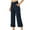 Dark blue, variant on G4Free Capri Pants for Women Wide Leg Yoga Dress Capris with Pockets Cross Loose Casual Work Crop Pants