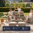 thumbnail image 3 of Unnifurnzi Patio Wicker Sofa-All Weather Rattan 3 Seater Patio Couch Outdoor Patio Couch for Deck Lawn Porch Balcony Poolside-Gray/Gray, 3 of 7