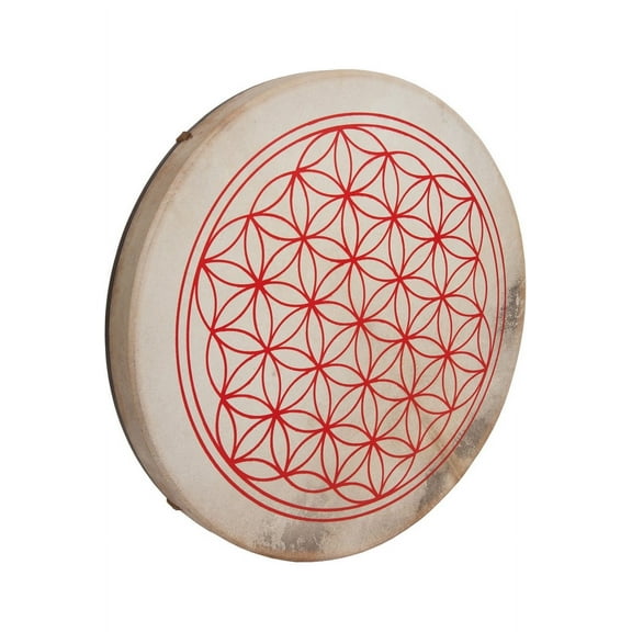 DOBANI Pretuned Goatskin Head Wood Frame Drum with Beater 18-by-2-Inch Circle of Life