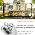 thumbnail image 4 of Bling Camera Lens Protector Compatible for iPhone 13 Pro(6.1")/13 Pro Max(6.7") Ultra Thin/Clear Tempered Glass [Anti-Scratch][Shatter/Water/Fog-Proof] Metal Cover-Silver Diamond(Set of 3), 4 of 5