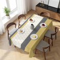 thumbnail image 3 of Yellow Morocco Table Cloth Waterproof Tablecloths, Geometric Grey Stripes Modern Tablecloth Dining Table Cover for Kitchen Party Tabletop Outdoor, Rectangle Tablecloth 54x108 Inch, 3 of 9