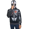 thumbnail image 5 of Notus Men’s Full Face Skeleton Skull Zip-Up Hoodie Sweatshirt Perfect for Halloween Costume Long Sleeve Sweatshirt Black L, 5 of 7