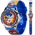 thumbnail image 1 of Reloj analógico Sonic The Hedgehog para niños, esfera colorida con Sonic, Tails y Knuckles, correa azul duradera, perfecto para jugadores jóvenes, 1 of 5
