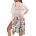 thumbnail image 5 of HELLHERO Breathable Bikini Cover Up for Beach Polyester Lightweight Women's Swimsuit Cover Up Shirt Floral Print, 5 of 6