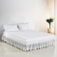 thumbnail image 4 of Falda de cama de encaje decorativa elástica a prueba de polvo, cenefa de fácil ajuste con volantes (doble), 4 of 8