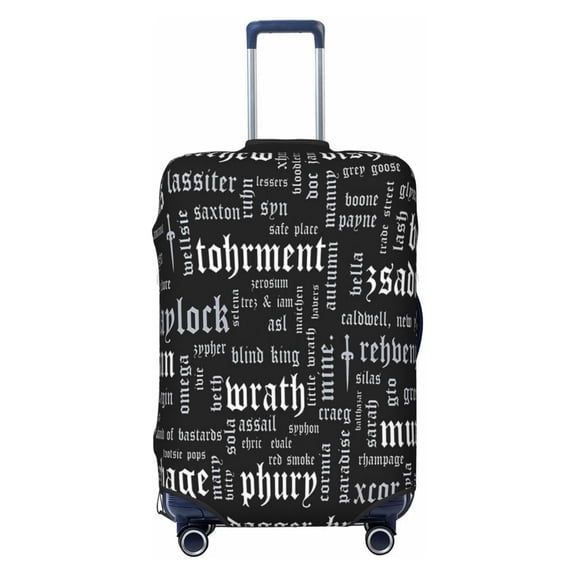 Black Dagger Brotherhood Word Cloud - Landscape Luggage Cover Approved Travel Suitcase Protector Elastic Washable Baggage Covers For 22-24 Inch Luggage