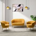 thumbnail image 3 of Cute Loveseat Sofa with Flower Shaped Back Design, Mustard, 3 of 10