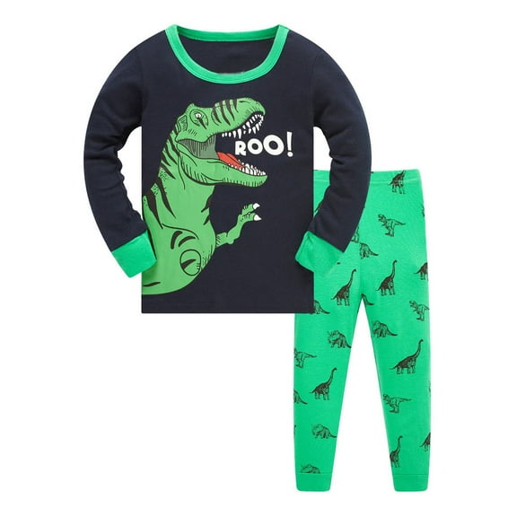 FYDUU Toddler Boy Easter Outfit Baby Boys Pajamas Kids 2 Piece Pj's Long Sleeve Dinosaur Sleepwear Clothes Set Leisure Comfy Cute Suit 3-4 Years