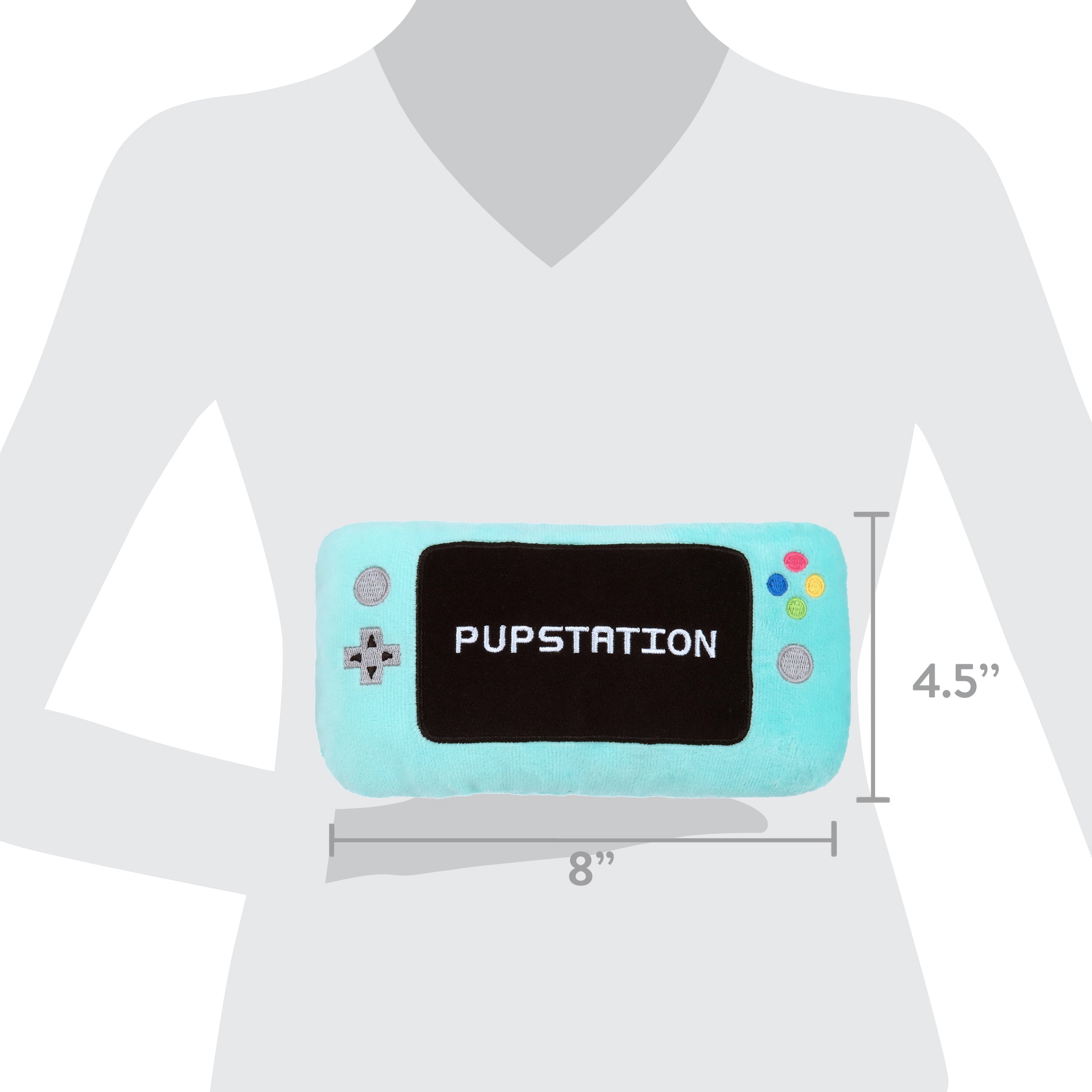 Posh Paws Plush Pet Toy Handheld "Pupstation"  Dog Toy - Teal