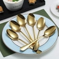 thumbnail image 3 of ReaNea  Gold Dinner Spoons 6 Pieces Stainless Steel Table Dessert Spoons Sliverware Set, 3 of 7
