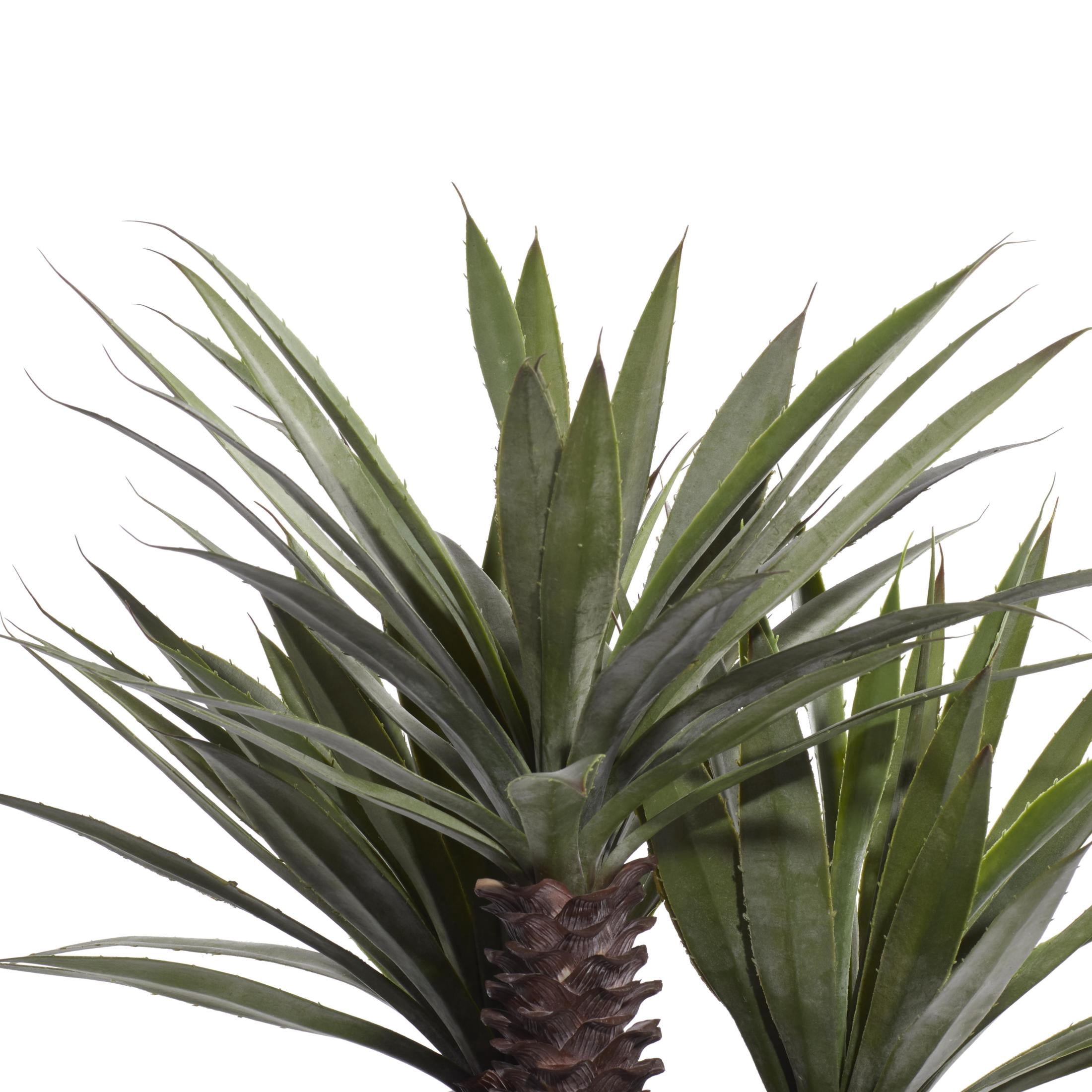 DecMode 46" Artificial Dracaena Plant in Realistic Leaves and Black Fiberglass Pot