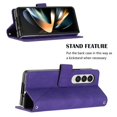 thumbnail image 3 of MonsDirect for 7.6 inch Samsung Galaxy Z Fold 3 2022 2021 Case, Slim Suede Leather Stand Folio Cover with Auto Sleep/Wake Card Slots & Hand Strap Anti-Fall Protective Case for Galaxy Z Fold 3, Purple, 3 of 5