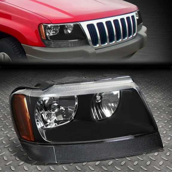 NUVISION for 99-04 Jeep Grand Cherokee WJ OE Style Passenger Right Side Headlight Black