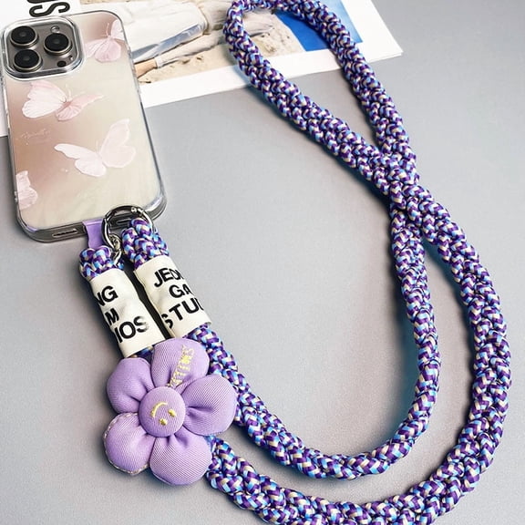 1Pcs Phone Lanyard, Adjustable Anti Theft Phone Strap for All Phones,Universal Cell Phone Neck lanyard for Travel Essentials,Purple