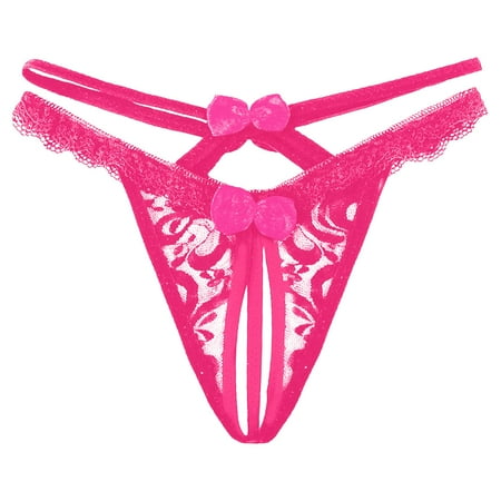 Youmylove G String Thongs For Women Cheeky Sexy Tassel Mesh Briefs Hollow Out Panties Crochet Lace Up Panty Thongs G String Underwear Womens Underwear Breathable Panties