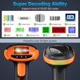 thumbnail image 3 of Bluetooth & 2.4GHz Wireless Barcode Scanner with Patented Color Light Technology for Color Barcodes, 2D/1D QR Code Reader, Customizable Settings & Wireless Charging Cradle, 3 of 8