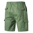 thumbnail image 2 of Men's Shorts Casual Classic Fit Drawstring Summer Beach Shorts with Elastic Waist and Pockets (Green,2XL), 2 of 8