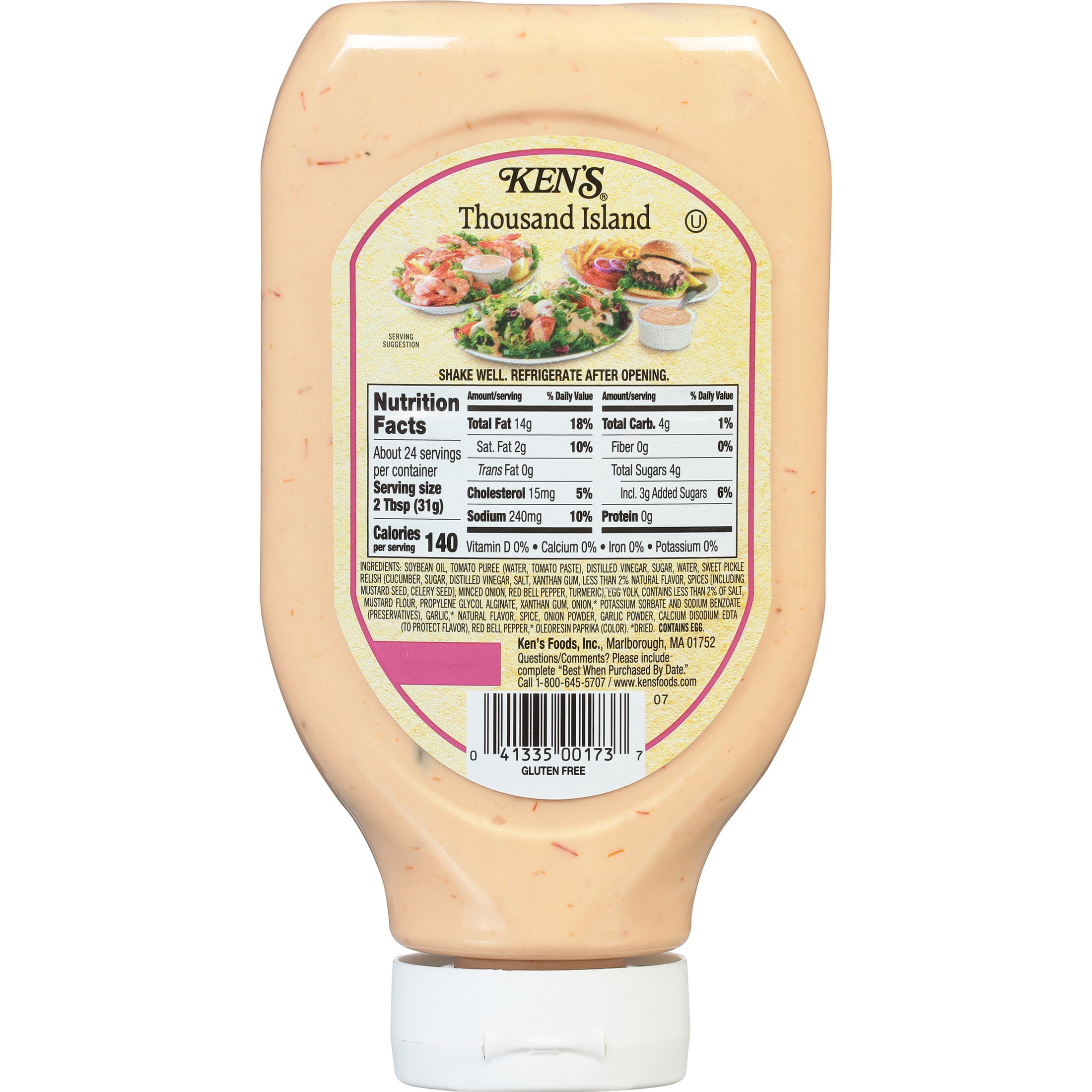 (2 pack) Ken's Steak House® Thousand Island Salad Dressing, Topping & Spread 24 fl oz