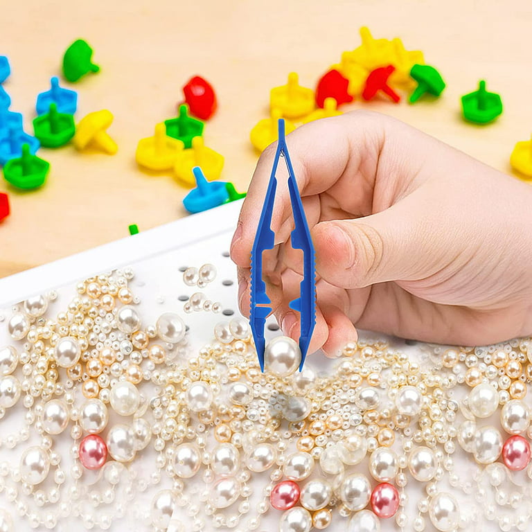  5 Pcs Bead Tweezers Plastic Tweezers for Beads Kids